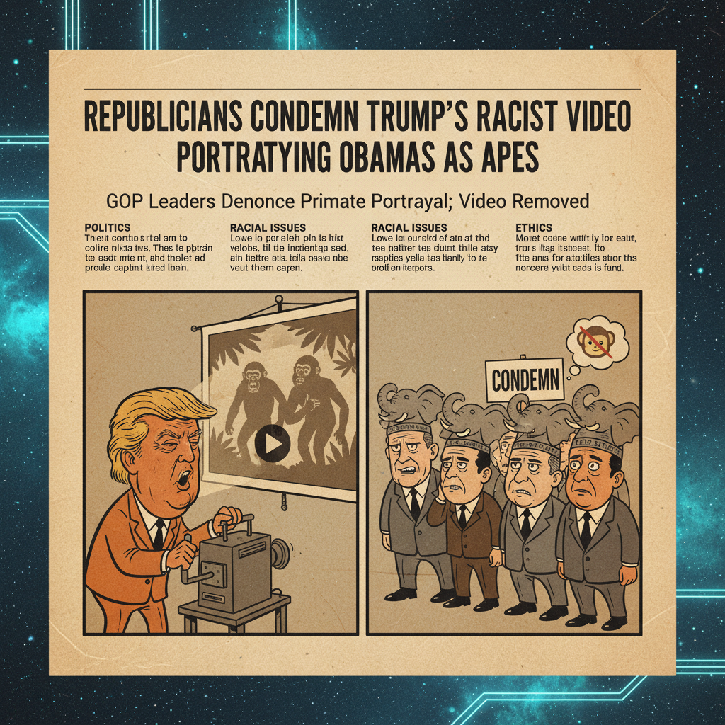 Republicans condemn Trump's racist video portraying the Obamas as apes