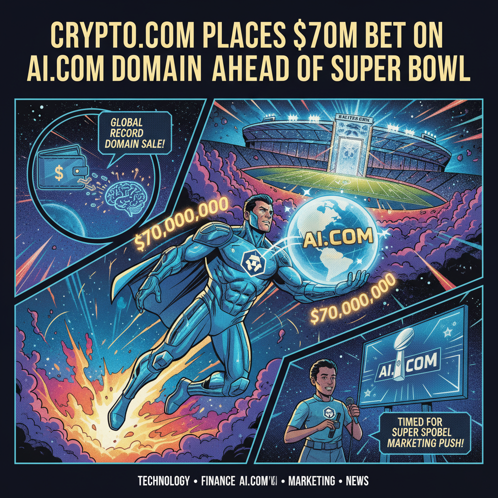 Crypto.com places $70M bet on AI.com domain ahead of Super Bowl