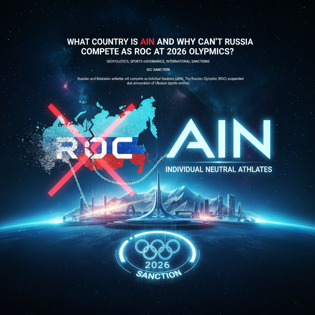 What country is AIN and why can't Russia compete as ROC at 2026 Olympics?