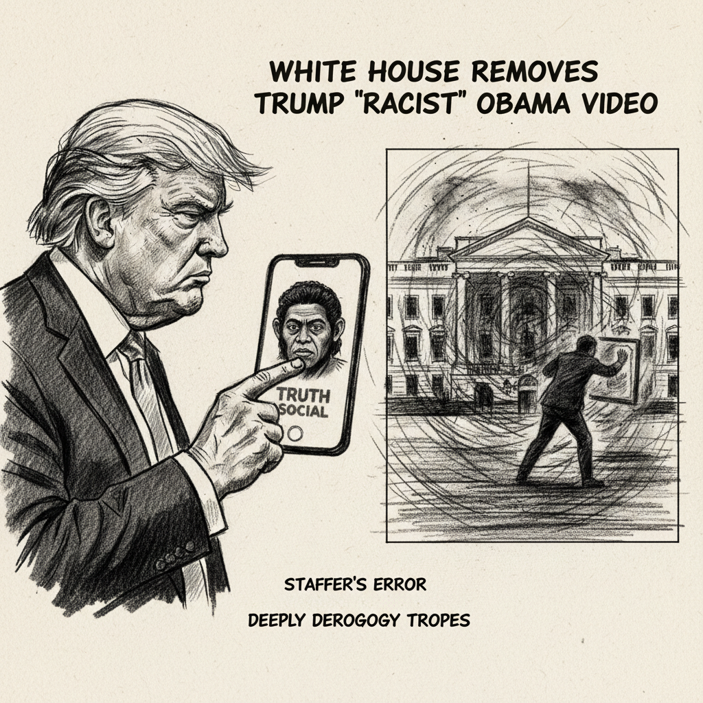 White House says it removed Trump post with racist video of Barack and Michelle Obama