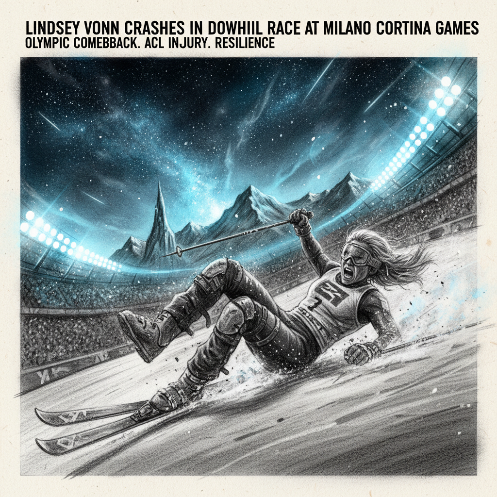 Lindsey Vonn crashes in downhill race at Milano Cortina Games