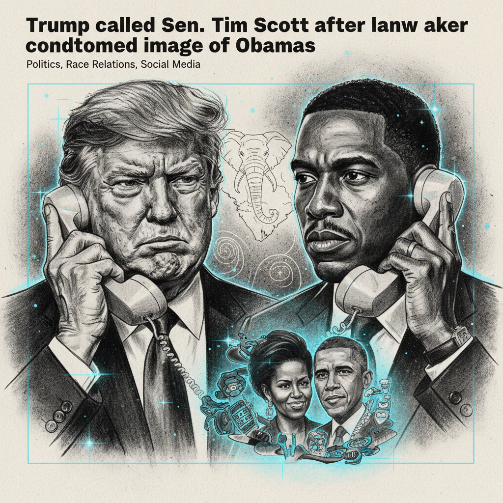 Trump called Sen. Tim Scott after lawmaker condemned image of Obamas